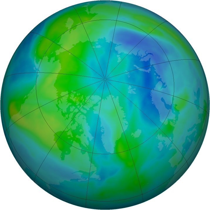 Arctic ozone map for 04 October 2007